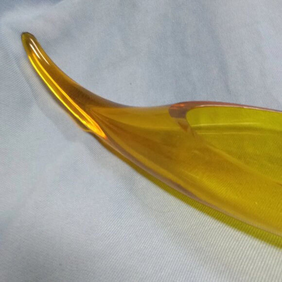 HTF Vintage MCM Blenko Hand Blown Glass 964L Cornucopia Horn in Amber  euc 6575 - Picture 5 of 6